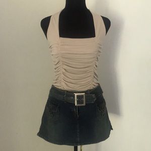 Open Back Halter w/ Ruching